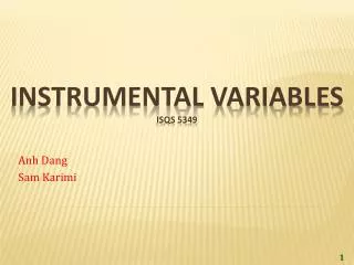 Instrumental Variables ISQS 5349