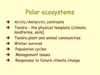 Polar ecosystems