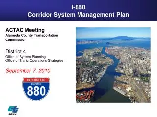I-880 Corridor System Management Plan