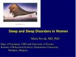 Sleep and Sleep Disorders in Women - slide 1
