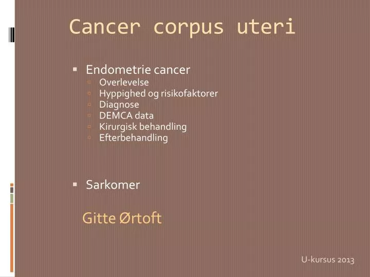 cancer corpus uteri
