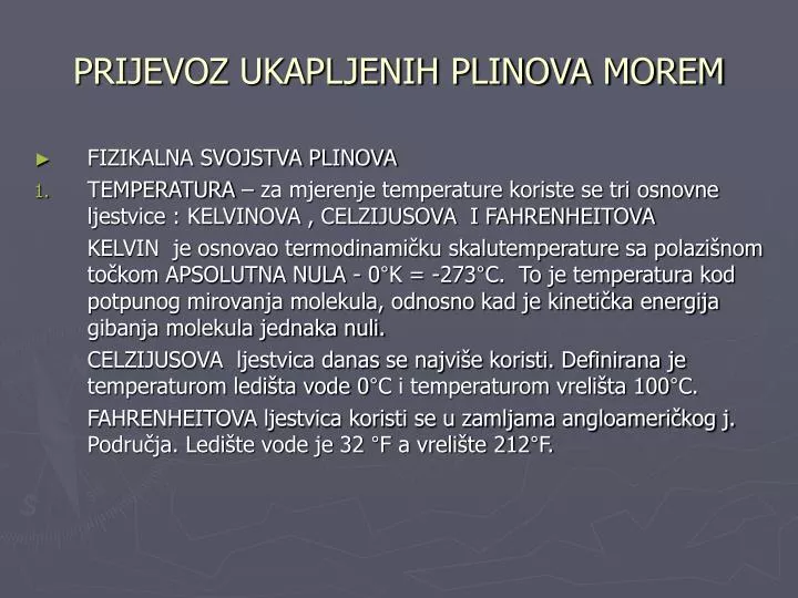 prijevoz ukapljenih plinova morem