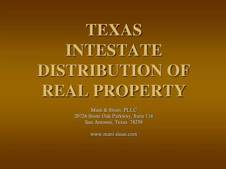 texas intestate distribution of real property