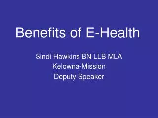 Benefits of E-Health