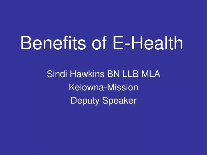 benefits of e health