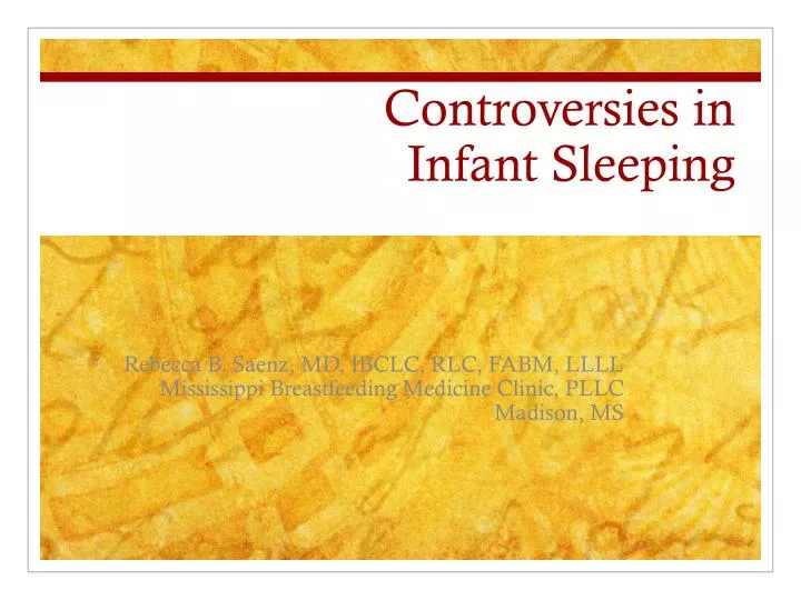 controversies in infant sleeping
