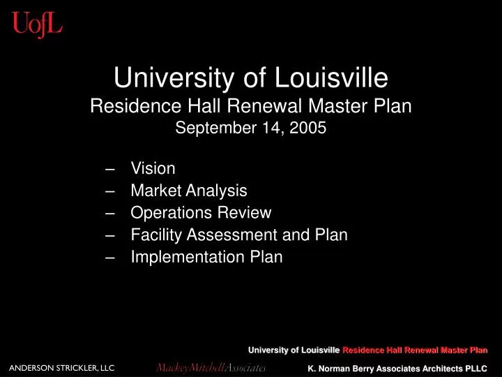 university of louisville residence hall renewal master plan september 14 2005