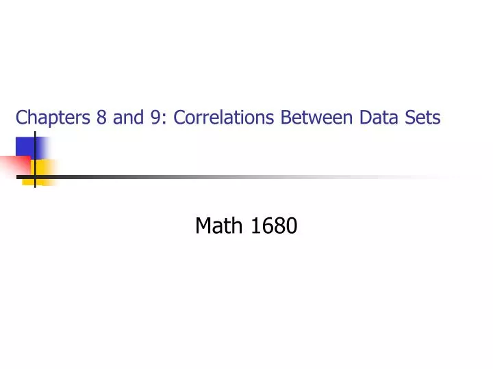 chapters 8 and 9 correlations between data sets