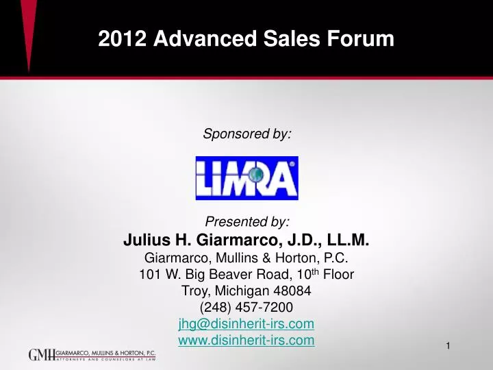 2012 advanced sales forum