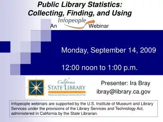 Public Library Statistics: Collecting, Finding, and Using An Webinar