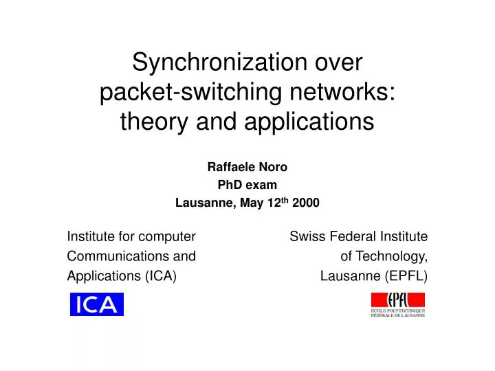 synchronization over packet switching networks theory and applications