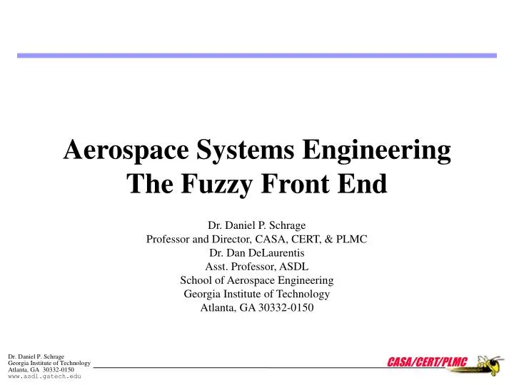 aerospace systems engineering the fuzzy front end
