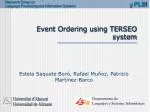 Event Ordering using TERSEO system - slide 1