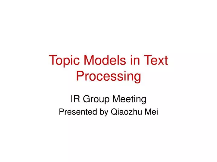 topic models in text processing