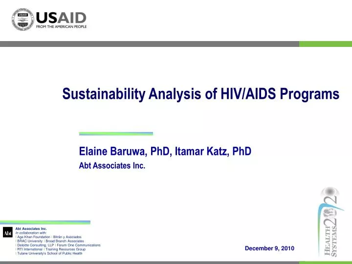 sustainability analysis of hiv aids programs