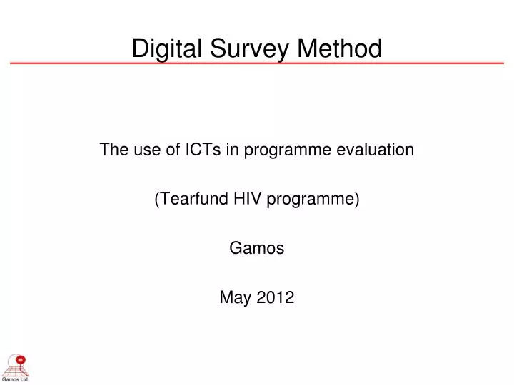 the use of icts in programme evaluation tearfund hiv programme gamos may 2012