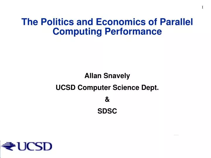 the politics and economics of parallel computing performance