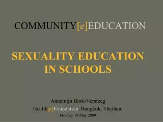 COMMUNITY [ e ] EDUCATION