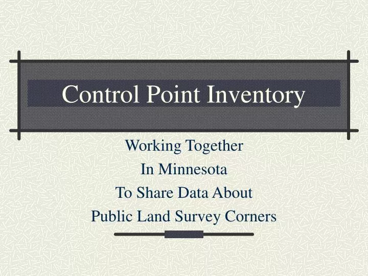 control point inventory