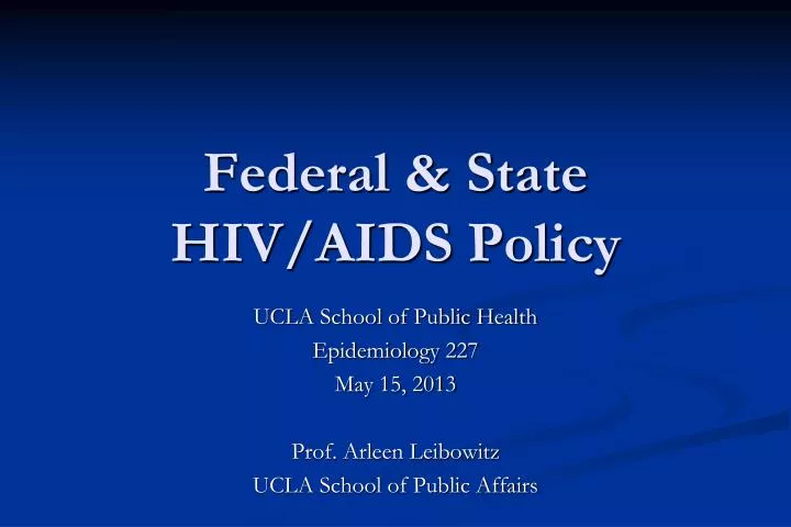 federal state hiv aids policy
