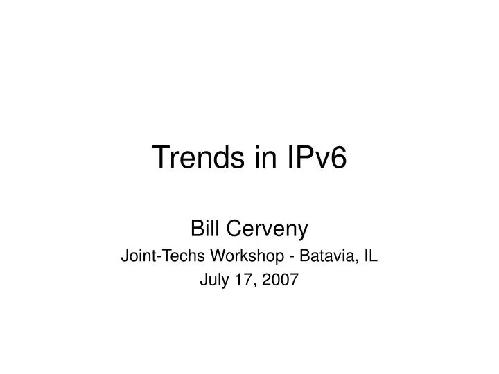 trends in ipv6