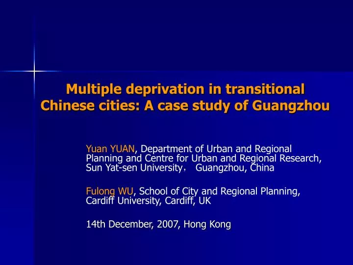 multiple deprivation in transitional chinese cities a case study of guangzhou