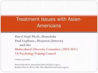 Treatment Issues with Asian-Americans