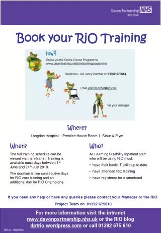 Book your RiO Training