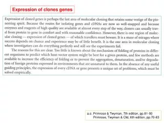 Expression of clones genes