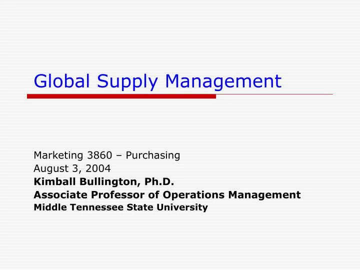 global supply management