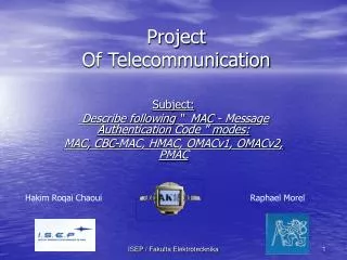 Project Of Telecommunication
