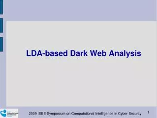 LDA-based Dark Web Analysis