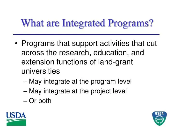 what are integrated programs