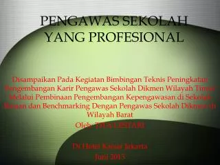 pengawas sekolah yang profesional