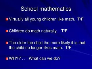 School mathematics