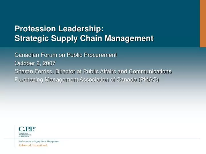 profession leadership strategic supply chain management