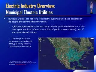 Electric Industry Overview: Municipal Electric Utilities