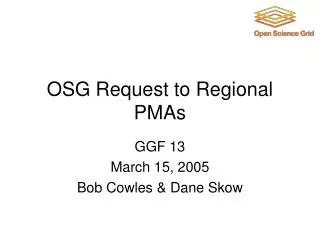 osg request to regional pmas