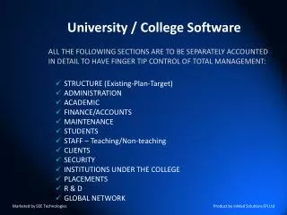 University / College Software