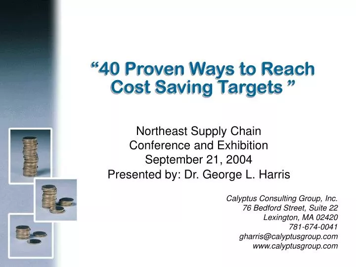 40 proven ways to reach cost saving targets