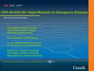CRTI 06-0230 RD: Rapid Methods for Emergency Bioassay