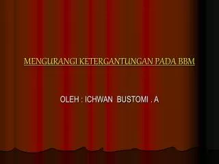 mengurangi ketergantungan pada bbm