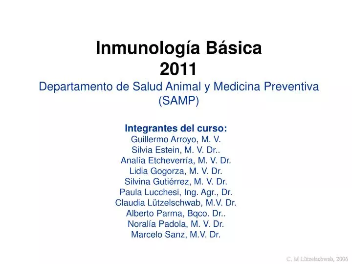 inmunolog a b sica 2011 departamento de salud animal y medicina preventiva samp