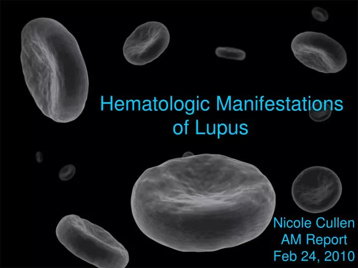 hematologic manifestations of lupus