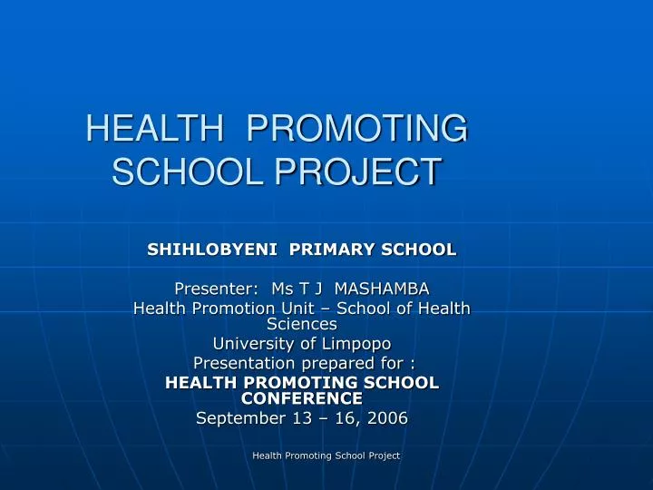 health promoting school project