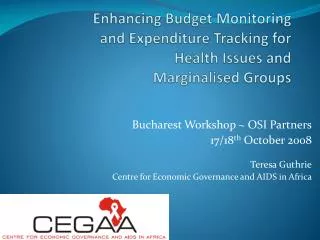 Enhancing Budget Monitoring and Expenditure Tracking for Health Issues and Marginalised Groups