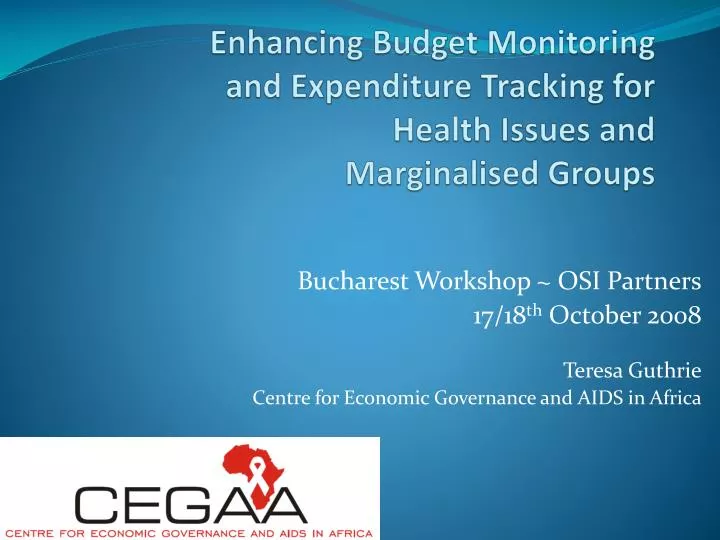 enhancing budget monitoring and expenditure tracking for health issues and marginalised groups