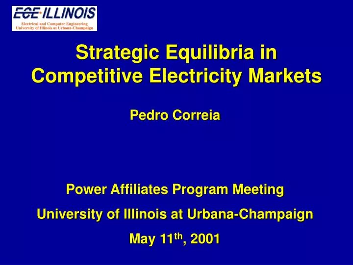 strategic equilibria in competitive electricity markets