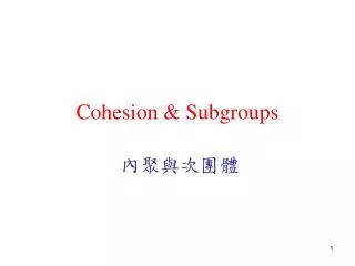 cohesion subgroups