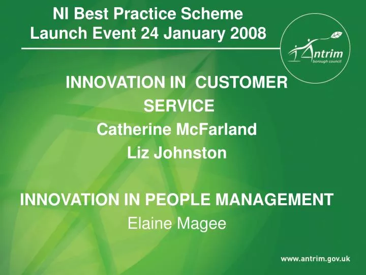 ni best practice scheme launch event 24 january 2008